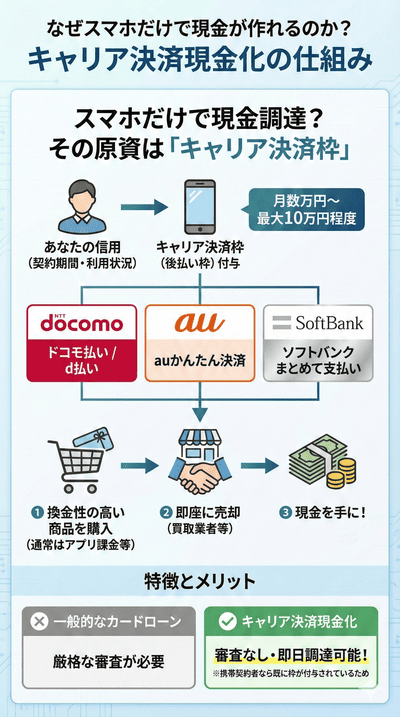 なぜスマホだけで現金が作れるのか?キャリア決済の仕組み